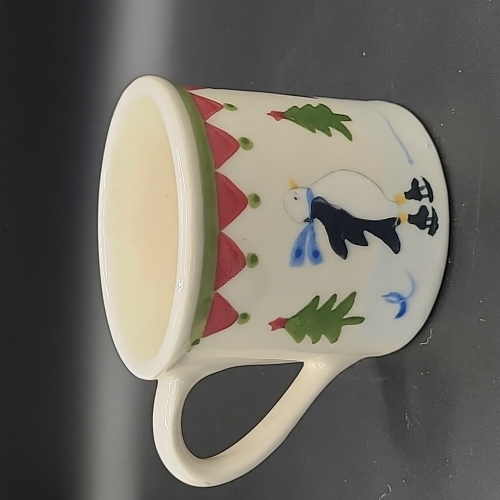 1982 Hartstone Skating Penguin Mug with Christmas Trees